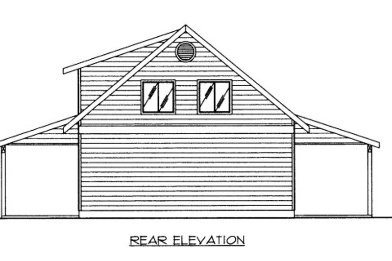 Home Plan - Exterior - Rear Elevation for Country House Plan #117-749 - 1 bed, 1 bath