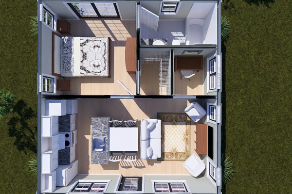 Home Plan - Floor Plan - Main Floor for Cottage House Plan #513-2493 - 1 bed, 1 bath