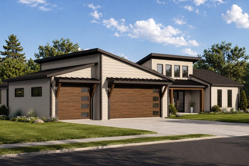 Architectural House Design - Exterior - Front Elevation 3 for Contemporary House Plan #1064-491 - 2 bed, 2 bath