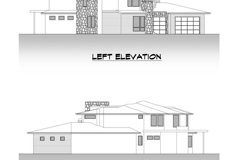 Architectural House Design - Exterior - Other Elevation 3 for Contemporary House Plan #1066-151 - 4 bed, 4.5 bath