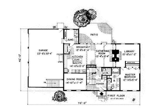 Floor Plan - Main Floor for Colonial House Plan #312-781 - 3 bed, 2.5 bath