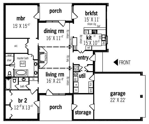 Traditional Floor Plan - Main Floor Plan #45-306