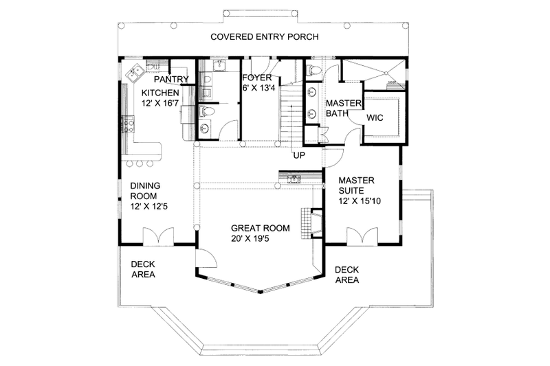 Home Plan - Floor Plan - Main Floor for Cabin House Plan #117-765 - 3 bed, 2.5 bath