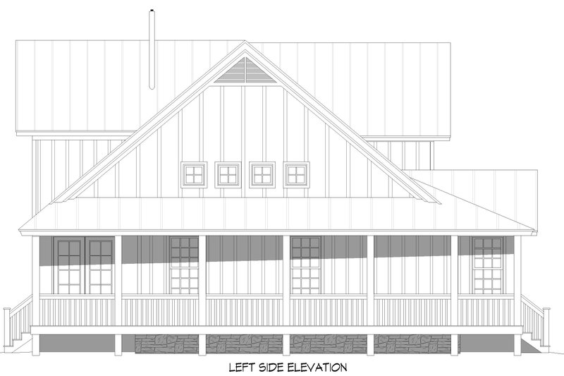 House Blueprint - Exterior - Other Elevation for Farmhouse House Plan #932-1184 - 4 bed, 2.5 bath