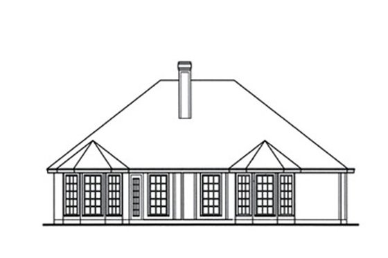 Exterior - Rear Elevation for Traditional House Plan #42-380 - 3 bed, 2 bath