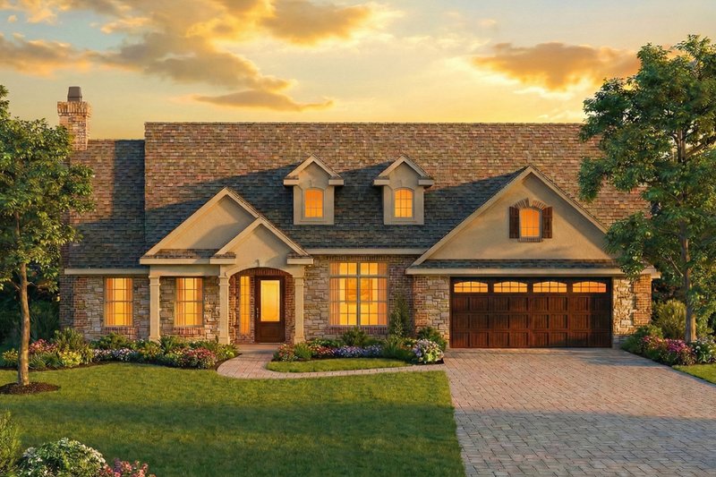 Traditional Style House Plan - 3 Beds 2 Baths 1890 Sq/Ft Plan #80-115 Exterior