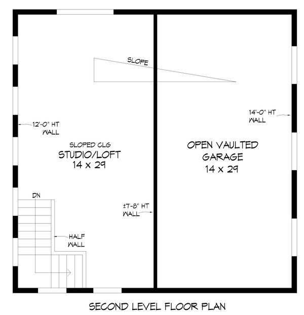 Contemporary Floor Plan - Upper Floor Plan #932-959