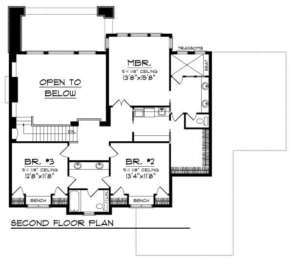 House Design - European Floor Plan - Upper Floor Plan #70-877