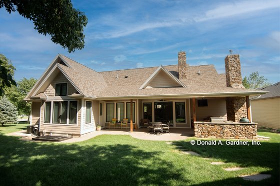 Exterior - Rear Elevation for Craftsman House Plan #929-999 - 3 bed, 2 bath