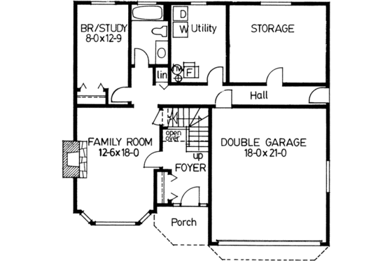 Floor Plan - Main Floor for Adobe / Southwestern House Plan #126-104 - 4 bed, 3 bath