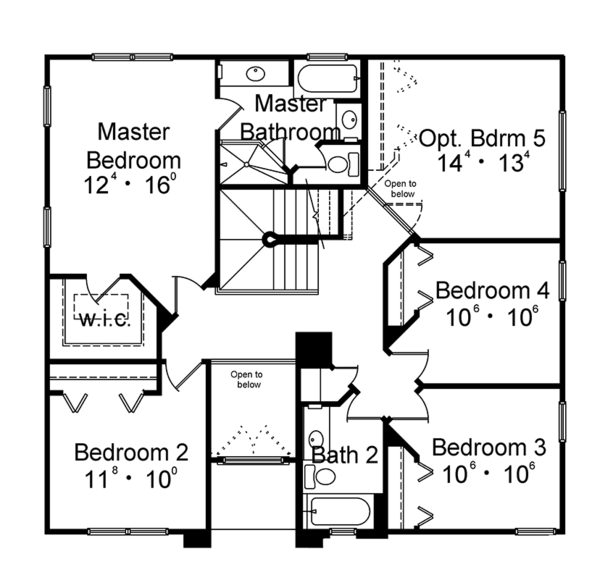 House Plan Design - Mediterranean Floor Plan - Upper Floor Plan #417-834