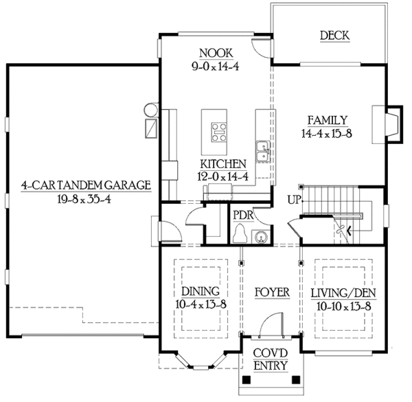 Architectural House Design - Traditional Floor Plan - Main Floor Plan #132-377