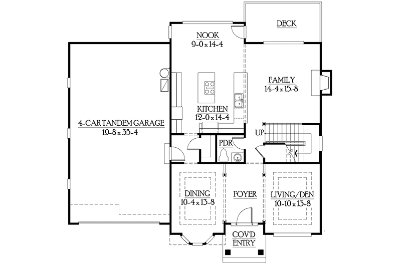 Home Plan - Floor Plan - Main Floor for Traditional House Plan #132-377 - 4 bed, 2.5 bath