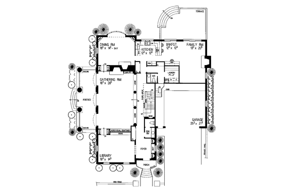 Floor Plan - Main Floor for Classical House Plan #72-817 - 4 bed, 3 bath