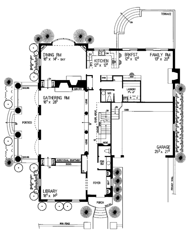 Architectural House Design - Classical Floor Plan - Main Floor Plan #72-817