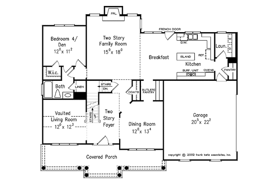Floor Plan - Main Floor for Classical House Plan #927-880 - 4 bed, 3 bath