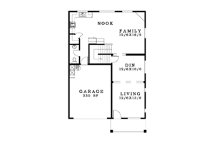 Floor Plan - Main Floor for Craftsman House Plan #943-25 - 3 bed, 2.5 bath