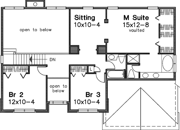 Home Plan - Colonial Floor Plan - Upper Floor Plan #320-964