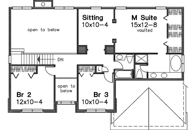 Home Plan - Floor Plan - Upper Floor for Colonial House Plan #320-964 - 3 bed, 2.5 bath