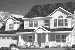 House Plan Design - Exterior - Front Elevation for Country House Plan #997-7 - 3 bed, 2.5 bath