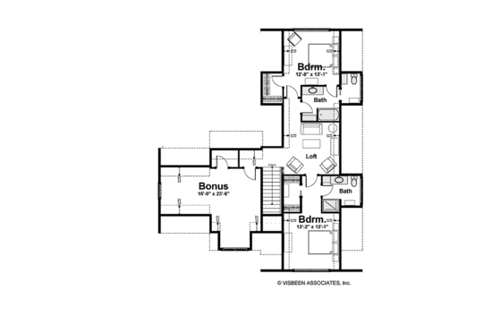 Floor Plan - Upper Floor for Craftsman House Plan #928-228 - 4 bed, 4 bath