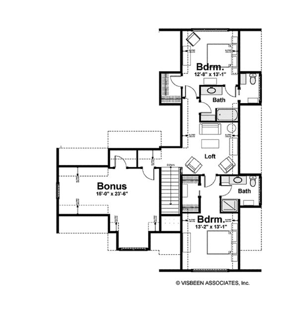 Craftsman Floor Plan - Upper Floor Plan #928-228