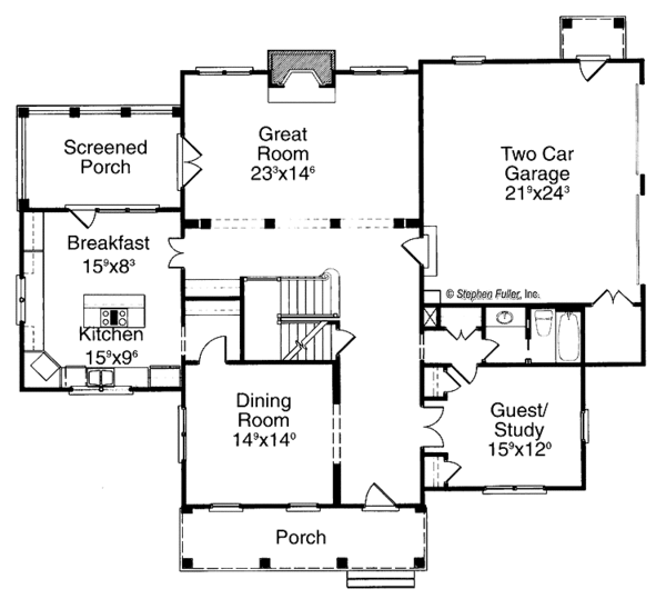 House Plan Design - Country Floor Plan - Main Floor Plan #429-197
