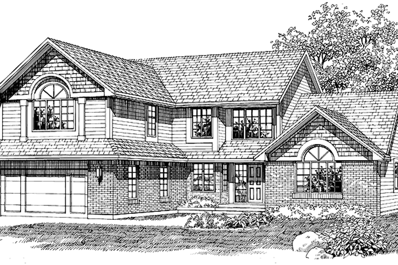 House Blueprint - Traditional Exterior - Front Elevation Plan #47-1048