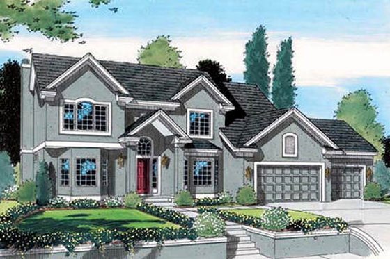 Exterior - Front Elevation for Traditional House Plan #312-393 - 4 bed, 2.5 bath