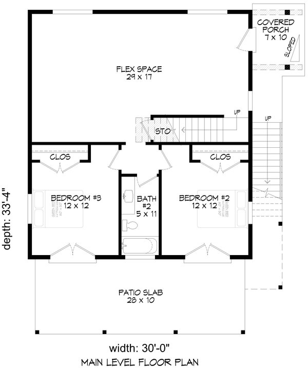 Southern Floor Plan - Main Floor Plan #932-1005