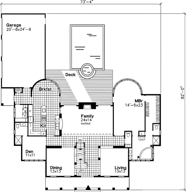 Architectural House Design - Colonial Floor Plan - Main Floor Plan #320-525