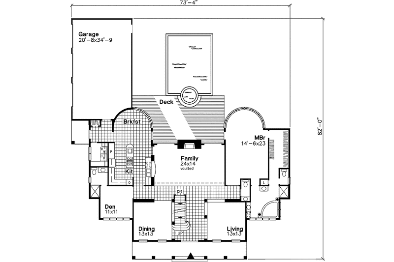 Home Plan - Floor Plan - Main Floor for Colonial House Plan #320-525 - 3 bed, 3.5 bath