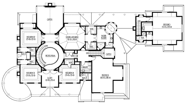 Architectural House Design - Country Floor Plan - Upper Floor Plan #132-522