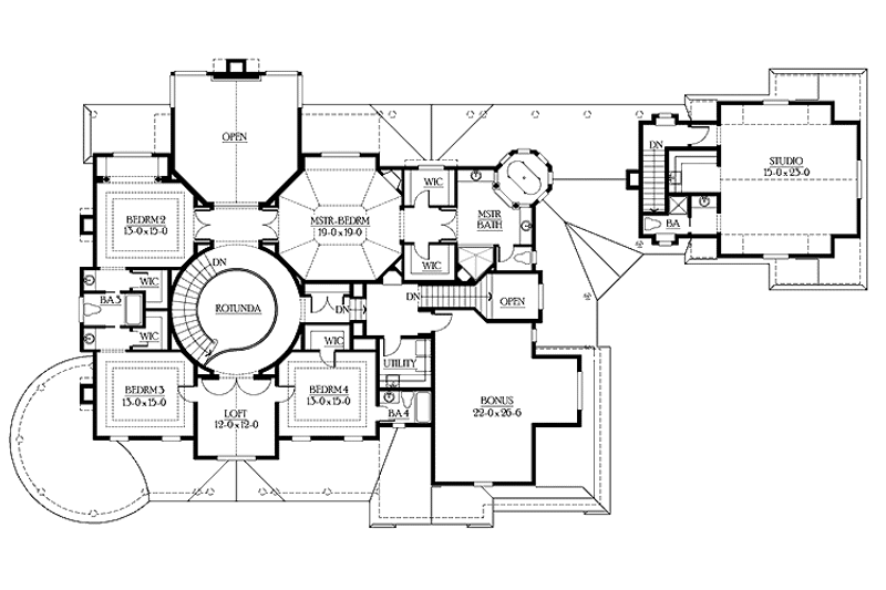 Dream House Plan - Floor Plan - Upper Floor for Country House Plan #132-522 - 4 bed, 5 bath