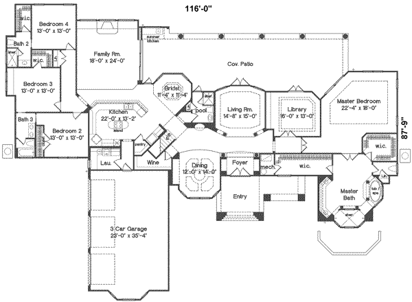 European Floor Plan - Main Floor Plan #135-108