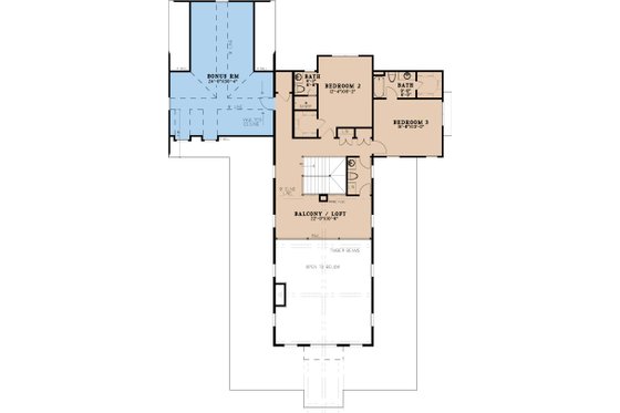 Floor Plan - Upper Floor for Farmhouse House Plan #923-257 - 3 bed, 3.5 bath