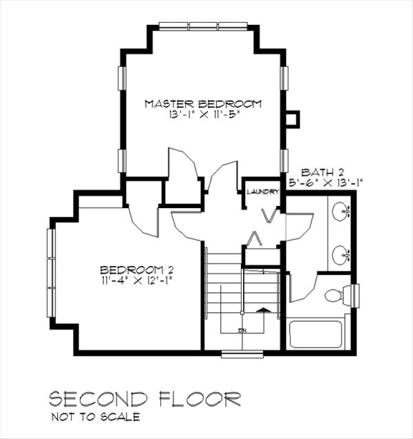 Craftsman Floor Plan - Upper Floor Plan #528-1