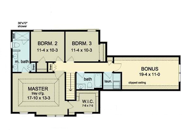 House Plan Design - Colonial Floor Plan - Upper Floor Plan #1010-33