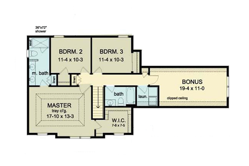 Home Plan - Floor Plan - Upper Floor for Colonial House Plan #1010-33 - 3 bed, 2.5 bath