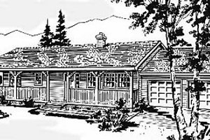 Cabin Exterior - Front Elevation Plan #18-127