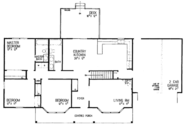 House Plan Design - Ranch Floor Plan - Main Floor Plan #72-1027