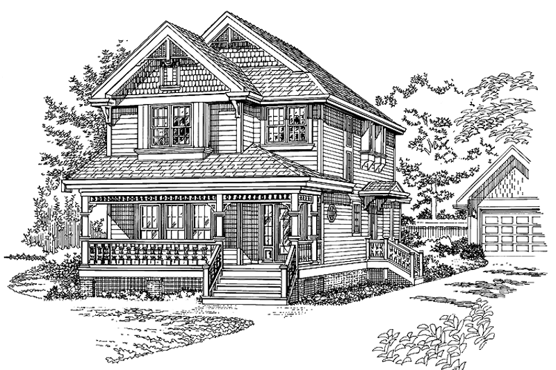 Dream House Plan - Victorian Exterior - Front Elevation Plan #47-908