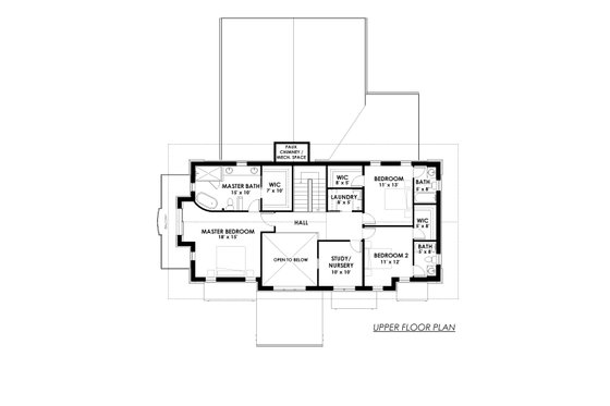 Floor Plan - Upper Floor for Contemporary House Plan #1042-16 - 4 bed, 4 bath