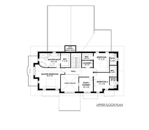Home Plan - Contemporary Floor Plan - Upper Floor Plan #1042-16