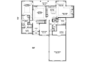 Floor Plan - Main Floor for European House Plan #81-562 - 3 bed, 2.5 bath