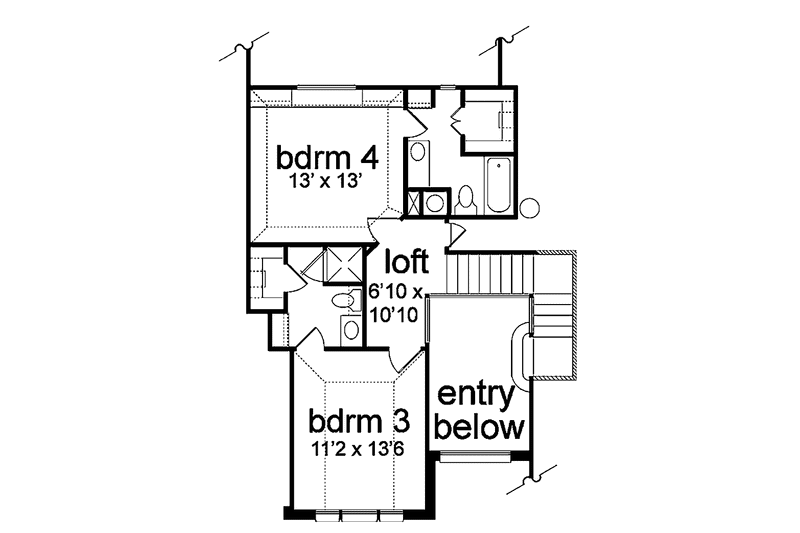 Dream House Plan - Floor Plan - Upper Floor for European House Plan #84-712 - 4 bed, 4 bath