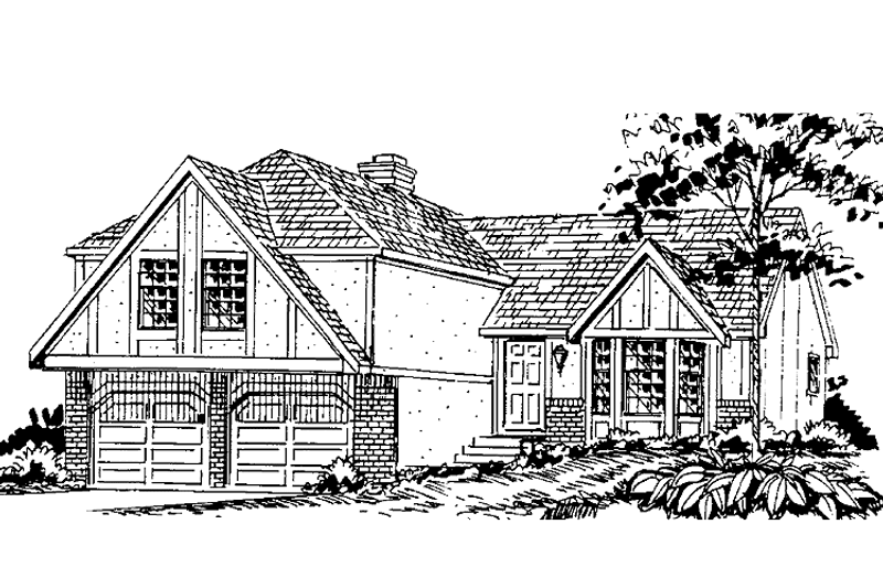 Home Plan - Tudor Exterior - Front Elevation Plan #405-307