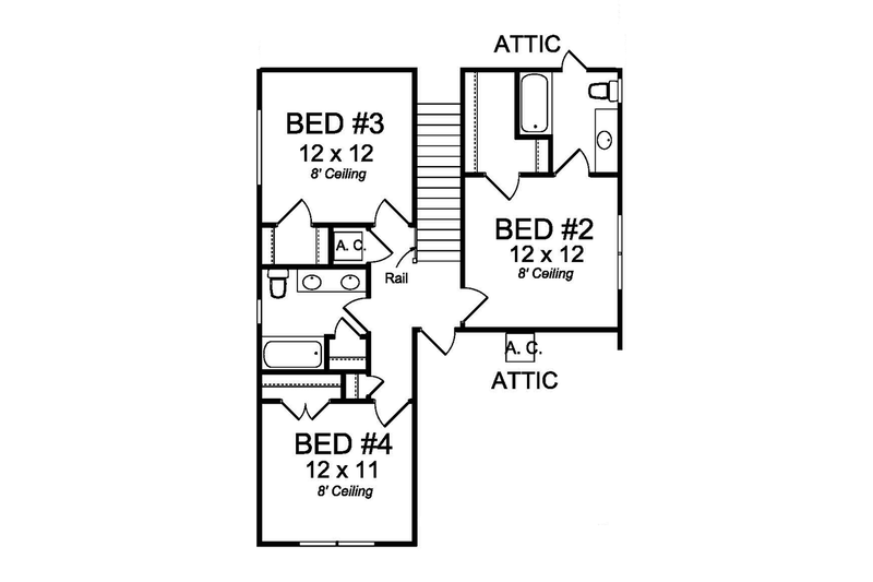 Dream House Plan - Floor Plan - Upper Floor for Country House Plan #513-2163 - 4 bed, 3.5 bath
