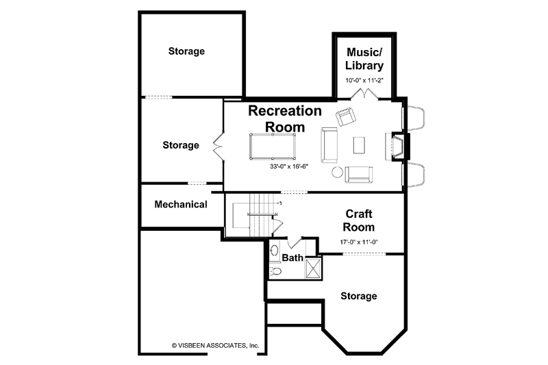 Home Plan - Floor Plan - Lower Floor for Traditional House Plan #928-70 - 4 bed, 3.5 bath
