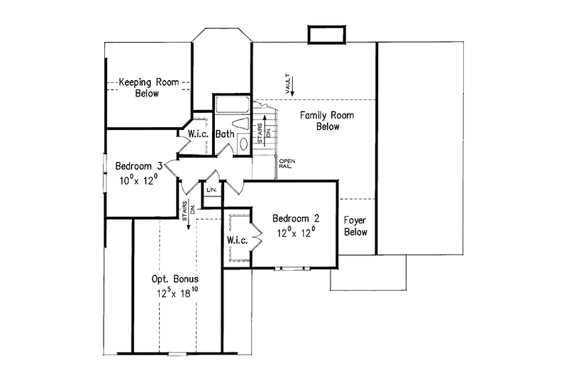 House Blueprint - Floor Plan - Upper Floor for Bungalow House Plan #927-873 - 3 bed, 2.5 bath